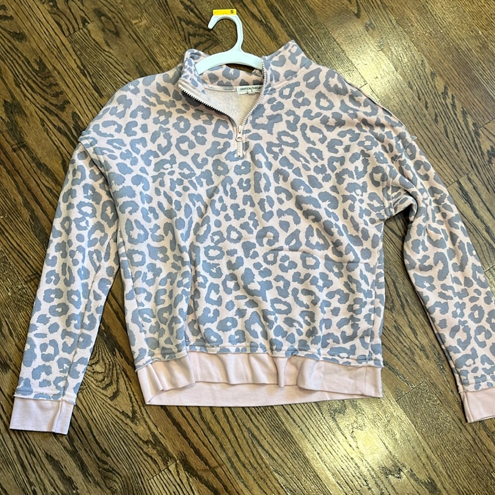 Grayson Threads Half Zip Long Sleeve Cheetah Swea… - image 1